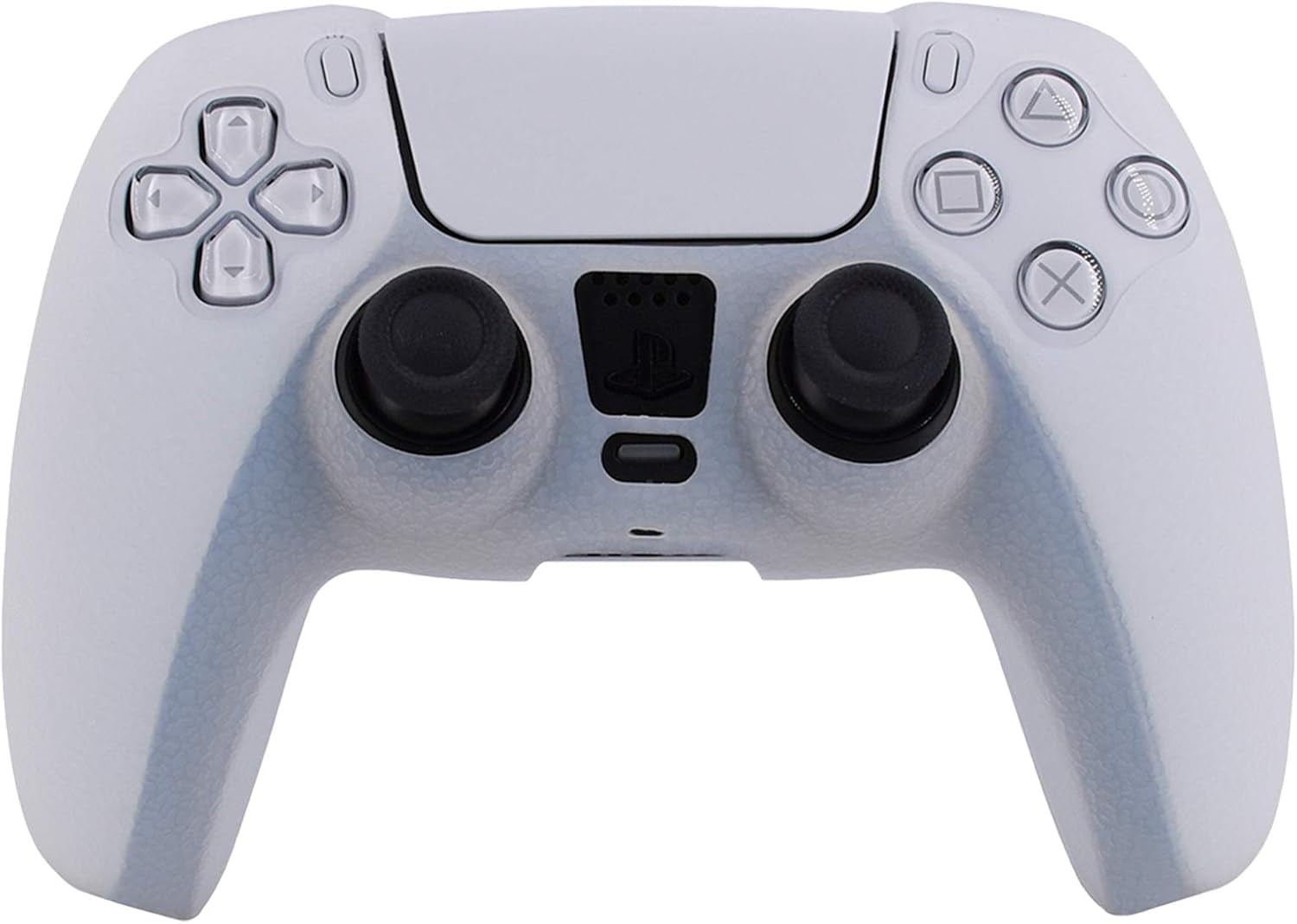 Silicone Skin Compatible with PS5 Controller Cover Sony Playstation5 Controller Grip Skin Protector Faceplates Kits Video Games(Pack 2Pcs with 8 X Thumb Grips Caps)