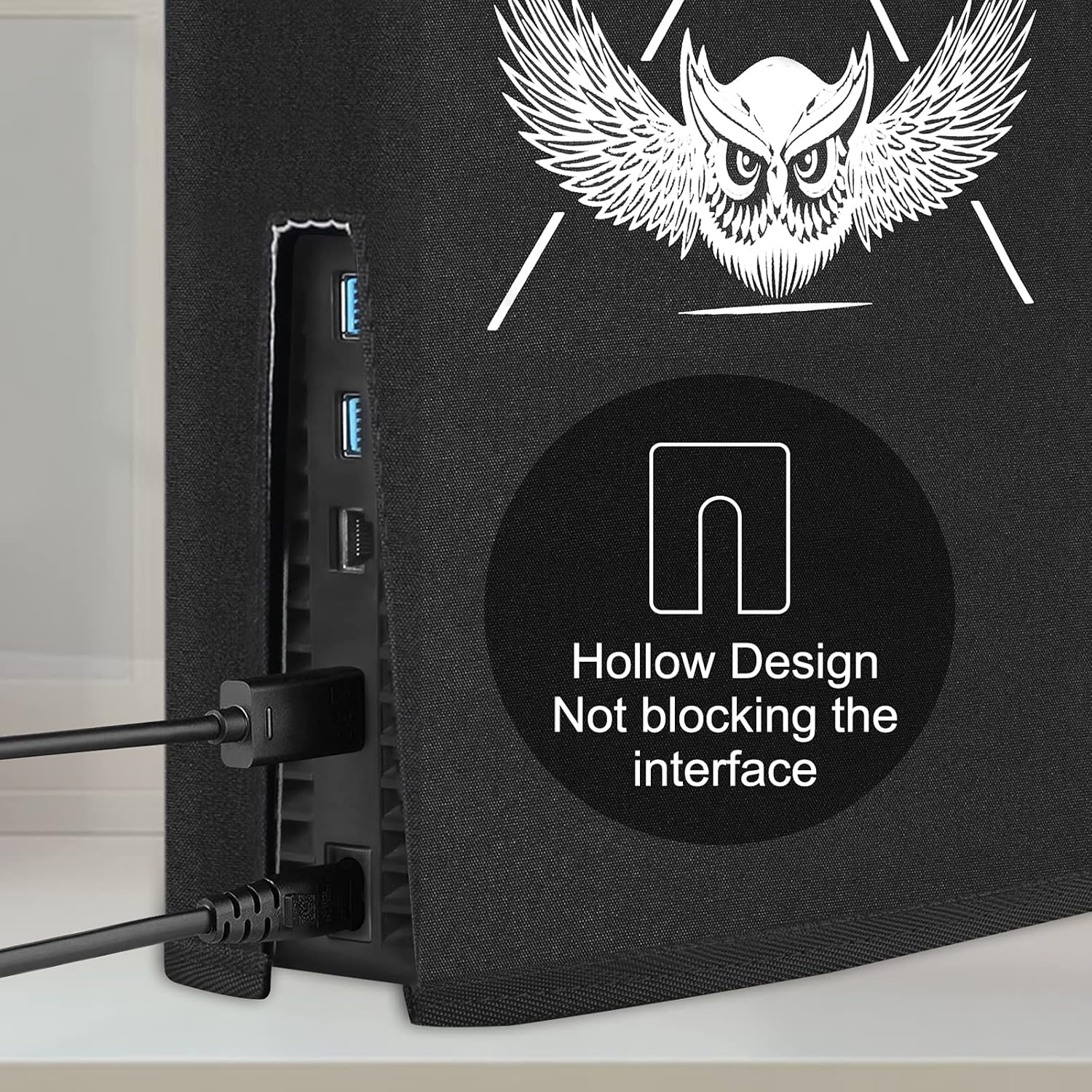 PS5 Dust Cover, Soft Thick Cotton Precision Cut for Playstation 5 Console Digital Edition & Regular Edition, anti Scratch Waterproof Cover Sleeve -Easy Access Cable Port