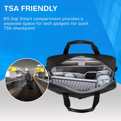 Laptop Bag, 15.6 Inch Briefcase Men, Lockable Computer Bag Work Bag, Water-Repellent Shoulder Messenger Bag Travel Office Business, Black