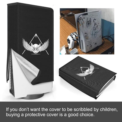 PS5 Dust Cover, Soft Thick Cotton Precision Cut for Playstation 5 Console Digital Edition & Regular Edition, anti Scratch Waterproof Cover Sleeve -Easy Access Cable Port