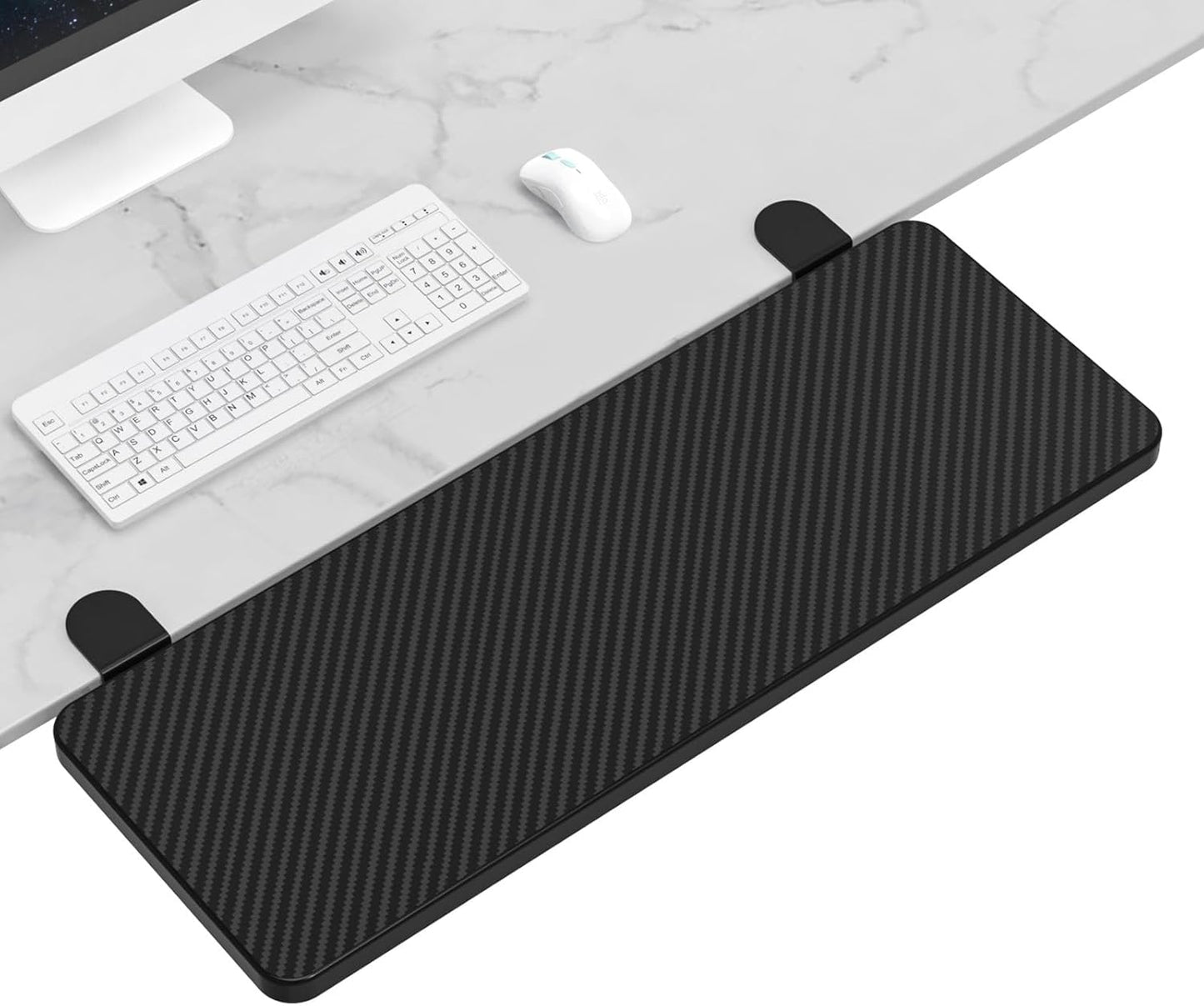 OUGIC Ergonomic Desk Extension Tray, 75X24Cm, Clamp without Punch, Keyboard Drawer Tray, Computer Armrest Table Stand